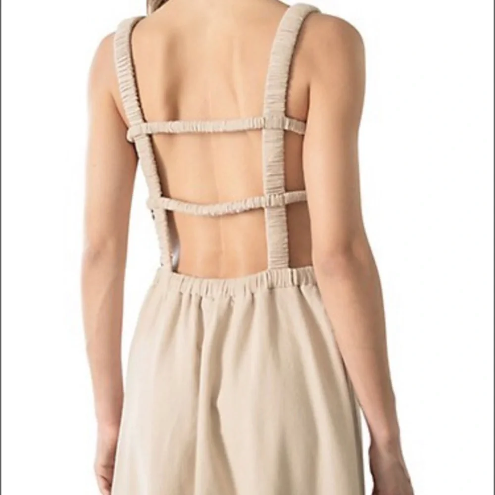 Moon River beige linen blend Maxi dress - Picture 5 of 8